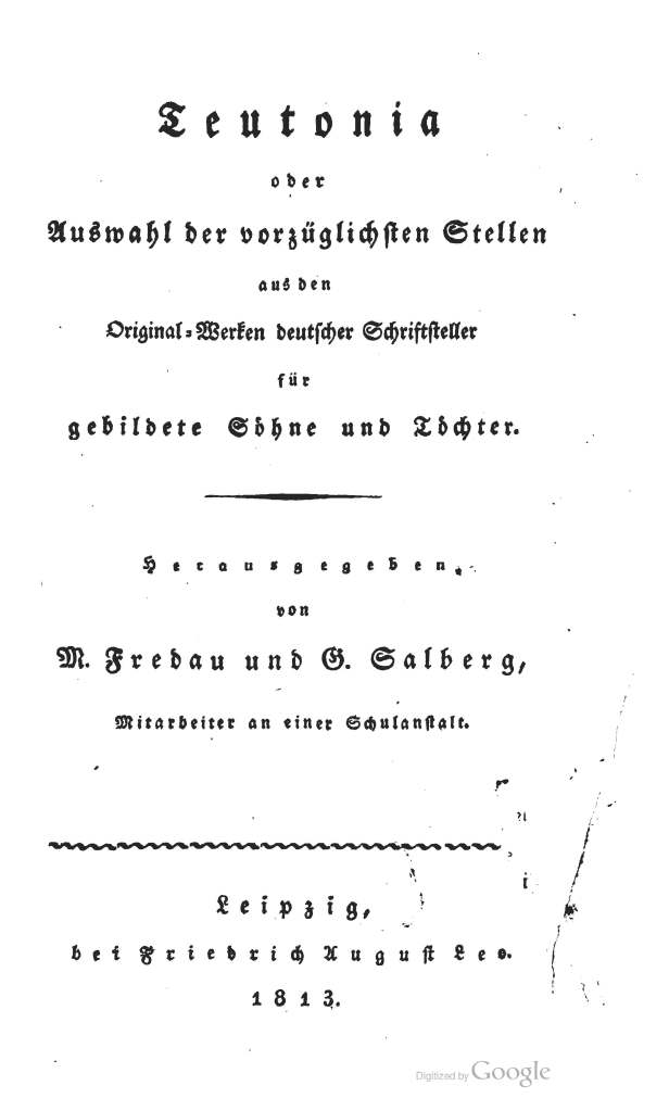 Teutonia Title Page